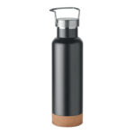 Doppelwandige Flasche 500ml Schwarz, Seitenansicht