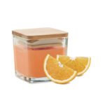Kerze im Glas 50g Orange, Rückansicht