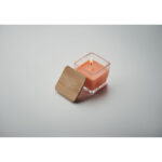 Kerze im Glas 50g Orange, Detailaufnahme des Materials