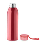 Edelstahlflasche 650ml Rot, geöffnet dargestellt