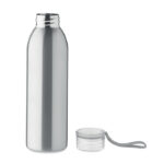 Edelstahlflasche 650ml Silber, geöffnet dargestellt