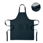 Küchenschürze Organic Cotton Blau als Werbeartikel mit Logodruck