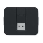 4 Port USB Hub Schwarz von oben