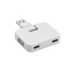 4 Port USB Hub Weiß als Werbeartikel mit Logodruck