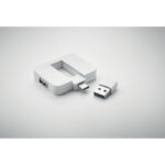 4 Port USB Hub Weiß, Detailaufnahme des Materials