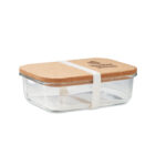 Lunchbox Glas mit Kork mit markiertem Druckbereich für Ihr Logo