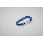 Karabinerhaken Aluminium Blau, Detailaufnahme des Materials