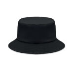 Bucket hat polyester 260g/m² Schwarz, geöffnet dargestellt