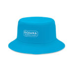 Bucket hat polyester 260g/m² Blau mit markiertem Druckbereich für Ihr Logo