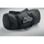 Sport- und Reisetasche RPET Schwarz, Detailaufnahme des Materials