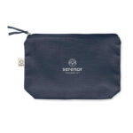Kosmetiktasche 320 g/m² Blau mit markiertem Druckbereich für Ihr Logo