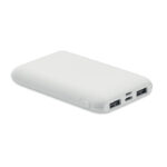Power bank 5000 mAh Weiß als Werbeartikel mit Logodruck