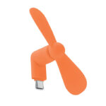 Smartphone-Ventilator Orange als Werbeartikel mit Logodruck