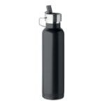 Doppelwandige Flasche 660 ml Schwarz als Werbeartikel mit Logodruck