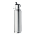 Doppelwandige Flasche 660 ml Silber als Werbeartikel mit Logodruck