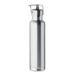 Doppelwandige Flasche 660 ml Silber, geöffnet dargestellt