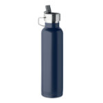 Doppelwandige Flasche 660 ml Blau als Werbeartikel mit Logodruck