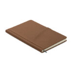 A5 notebook PU front pocket Braun als Werbeartikel mit Logodruck