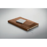 A5 notebook PU front pocket Braun, Rückansicht