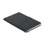 A5 notebook PU front pocket Schwarz als Werbeartikel mit Logodruck