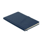 A5 notebook PU front pocket Blau als Werbeartikel mit Logodruck