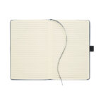 A5 notebook PU front pocket Blau, Seitenansicht