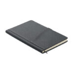 A5 notebook PU front pocket Grau als Werbeartikel mit Logodruck