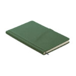 A5 notebook PU front pocket Gruen als Werbeartikel mit Logodruck