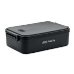 Lunchbox PP 2200 ml Schwarz mit markiertem Druckbereich für Ihr Logo