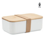 Lunchbox PLA Mais 1000ml Weiß als Werbeartikel mit Logodruck