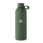 Doppelwandige Flasche 500 ml Gruen mit markiertem Druckbereich für Ihr Logo