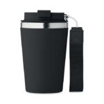 Doppelwandiger Trinkbecher 350 Schwarz, Seitenansicht