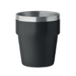 Doppelwandiger Trinkbecher 250 Schwarz als Werbeartikel mit Logodruck