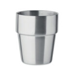 Doppelwandiger Trinkbecher 250 Silber als Werbeartikel mit Logodruck