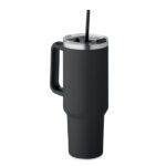 Doppelwandiger Trinkbecher Schwarz als Werbeartikel mit Logodruck