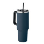 Doppelwandiger Trinkbecher Blau als Werbeartikel mit Logodruck