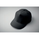 Baseball cap 5 panels 180gr Schwarz, Detailaufnahme des Materials