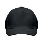 Baseball cap 5 panels 180gr Schwarz von oben