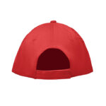 Baseball cap 5 panels 180gr Rot, Rückansicht