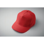 Baseball cap 5 panels 180gr Rot, Detailaufnahme des Materials