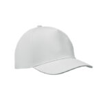 Baseball cap 5 panels 180gr Weiß als Werbeartikel mit Logodruck