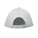 Baseball cap 5 panels 180gr Weiß, Rückansicht