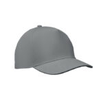 Baseball cap 5 panels 180gr Grau als Werbeartikel mit Logodruck