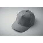 Baseball cap 5 panels 180gr Grau, Detailaufnahme des Materials