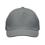 Baseball cap 5 panels 180gr Grau von oben