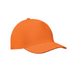 Baseball cap 5 panels 180gr Orange als Werbeartikel mit Logodruck