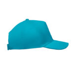 Baseball cap 5 panels 180gr Blau, Seitenansicht