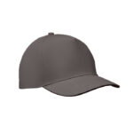 Baseball cap 5 panels 180gr Grau als Werbeartikel mit Logodruck