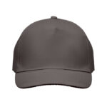 Baseball cap 5 panels 180gr Grau von oben