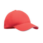 Baseball cap 5 panels 180gr Rot als Werbeartikel mit Logodruck